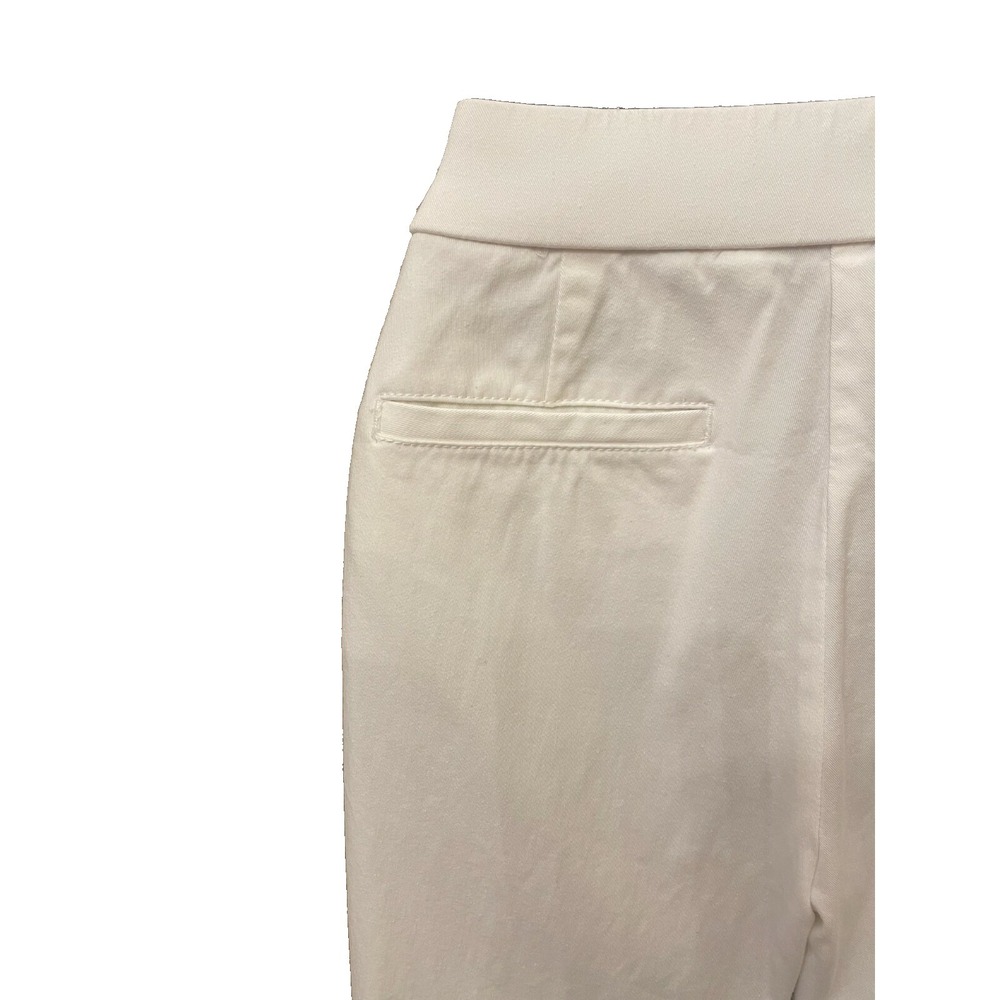 Chico's Womens Ankle Crop Pants Size 00 White Knit Cotton Elastic Waist Stretch - Picture 9 of 13